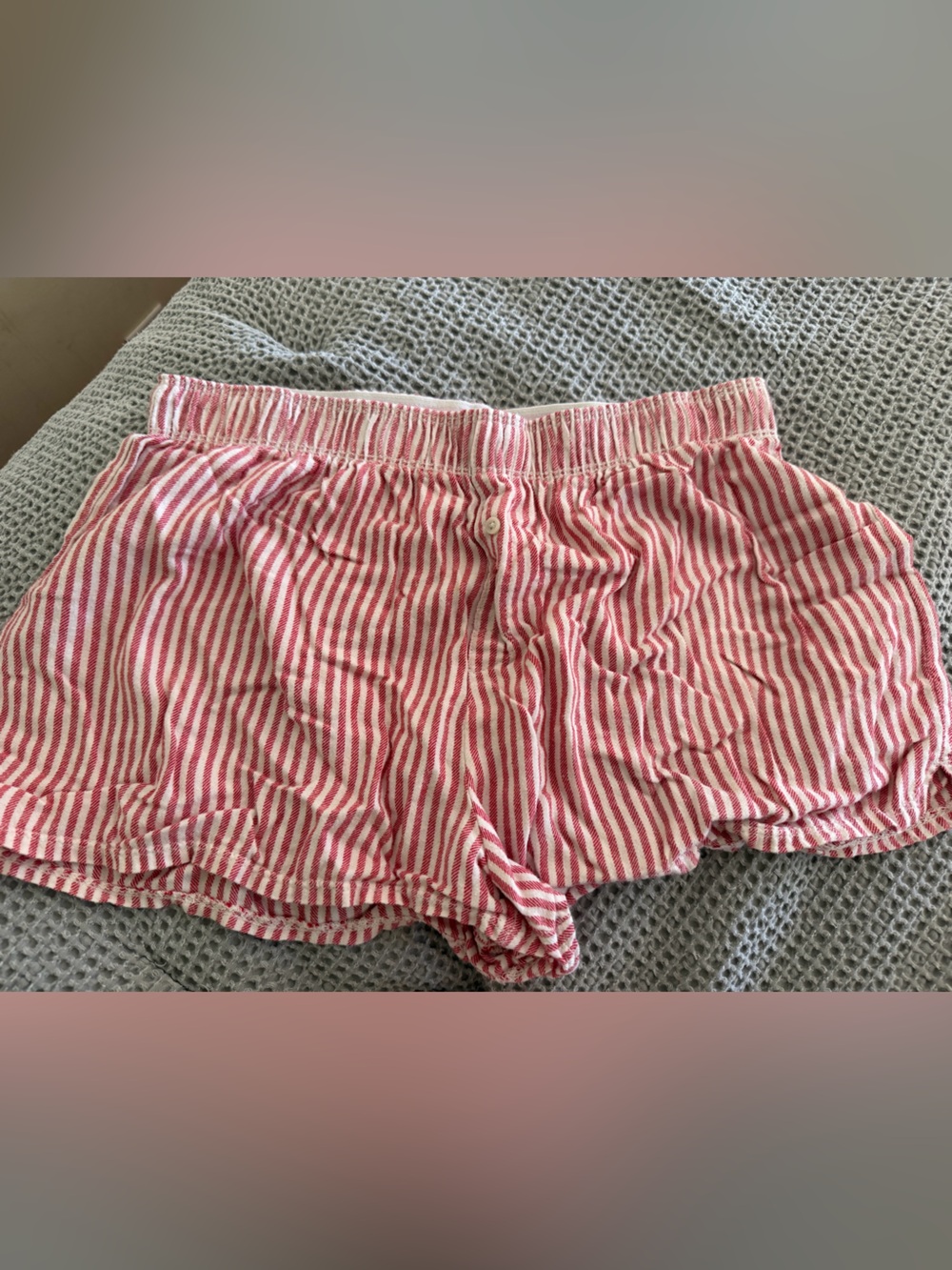 Target Red and White Striped Shorts with 'HO HO' Waistband